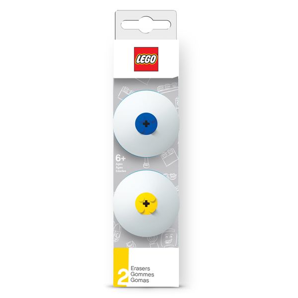 LEGO Stationery Eraser 2 Pack - Blue/Yellow (51518)
