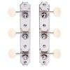 Golden Age Restoration Tuners for Solid Peghead Guitar with Scallop-end, Bright nickel, cream knobs