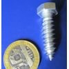 Zinc Hex Head Lag Screw 1/2 Hex Size 5/16 Thread x 1.25" Length, 100 pcs