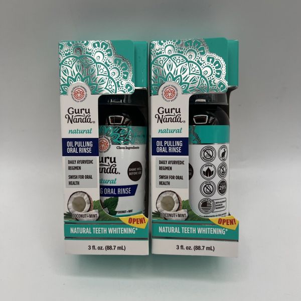 GuruNanda Travel Size Coconut Oil Pulling, 3oz 2 Pack
