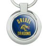 Drexel University Dragons Logo Keychain Classy Round Chrome Plated Metal