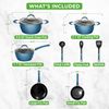 11 Pc Pots and Pans Set Non Stick Cookware with Ceramic Coating, Ergonomic Handl