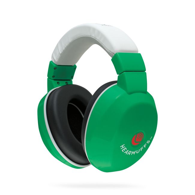 Lucid Audio HearMuffs Kids Hearing Protection Green/White (Over-the-ear Sound Protection Ear Muffs Ages 5+)
