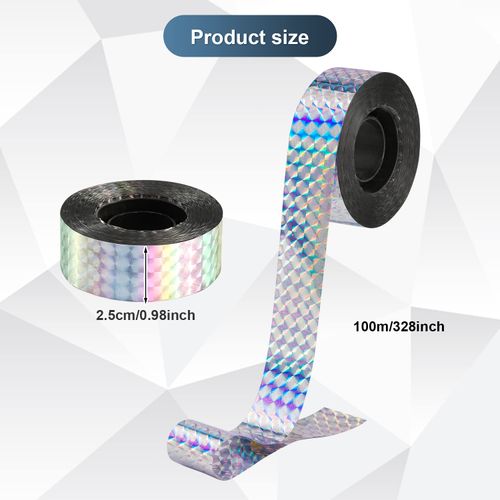 2 Rolls 328ft Bird Scare Tape Reflective Holographic Reflective Tape to Scare Birds Away, Double Sided Bird Scare Repellent Flash Tape for Pigeon Woodpeckers Gulls Crows Starlings Swallows