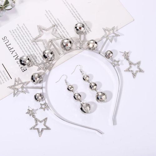 Disco Ball Headbands for Women Rhinestone Star Headbands Tiara 70s 80s Costume Accessory Country Concert Outfits Halloween New Year’s Eve Holiday Gifts (Style C)