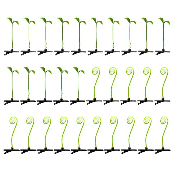 30Pcs Bean Sprout Hair Clips Set, Cute Green Plant Hair Barrettes for Women, Girls, and Kids, Funny Grass Hairpins for School, Parties, and Everyday Wear