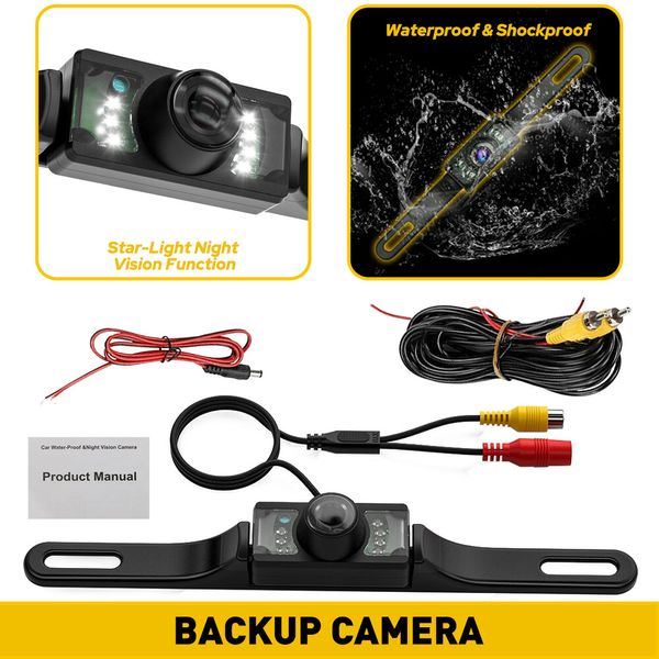 Car Backup Camera Reverse Rear View Parking Night Vision Clear CMOS 7 LED