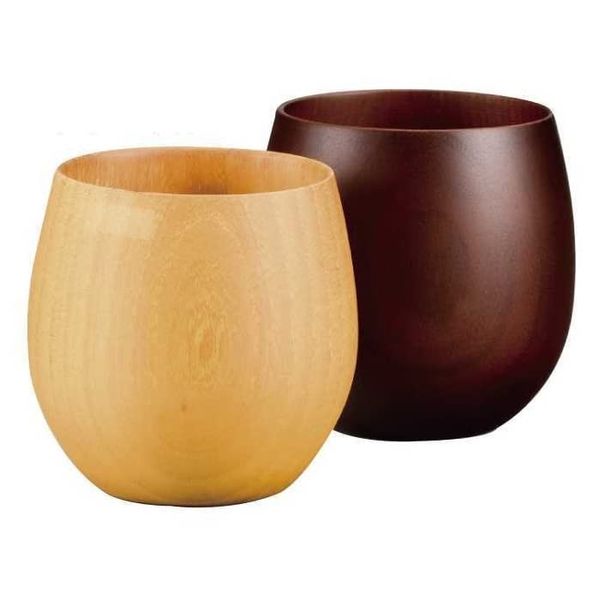 Aizu Lacquerware Natural Dark Brown Egg Cup Pair