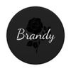Brandy - Floral Black Rose Gray Personalized First Name PopSockets Standard PopGrip