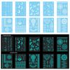 DPKOW Blue Glow in the Dark Temporary Tattoos Indian Lace for Woman Girls Hand Arm Body Art, 10 Sheets Luminous Glitter Mandala Flower Temporary Tattoo Stickers Moon Star Butterfly for Neon Face Paint