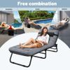 NAIZEA Folding Camping Cot Adjustable 4Position Reclining Lounge Courtyard Chair