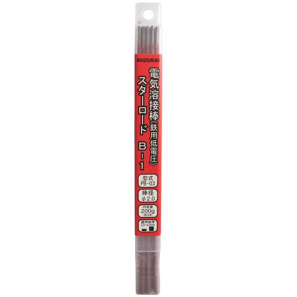 Star Electric Manufacturing (SUZUKID) Star Lord B-1 Low Voltage Mild Steel Welding Rod 0.08 inch (2.0 mm) x 9.1 inches (230 mm) 7.1 oz (200 g) PB-03