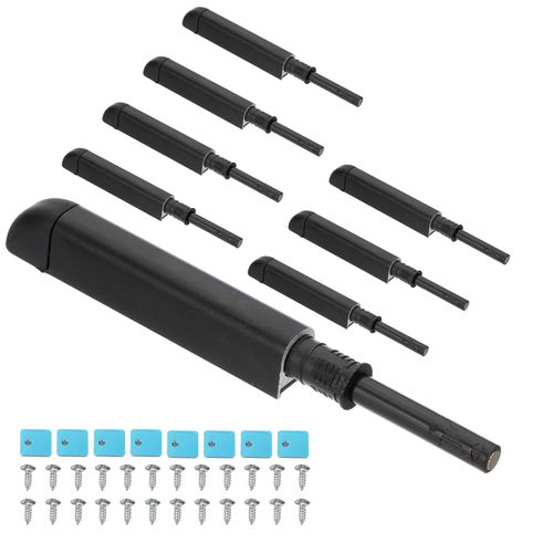 PATIKIL Magnetic Push Latches, 8 Pcs Push to Open Door Latch Cabinet Hardware Hidden Push Touch Latch Closet Tip On Close for Cabinet Drawer Kitchen Wardrobe Door Catches Black
