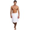 Green Bear bamboo men's luxurious shower/bath towel wrap (adjustable) - white