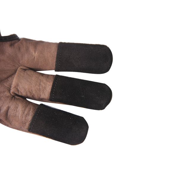 ArcheryMax Handmade Brown Leather Three Finger Archery Gloves, Large