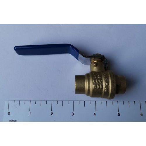 10 PCS. 1/2" SWEAT BALL VALVE, FULL PORT, LEAD FREE BRASS, 600 PSI WATER OIL GAS