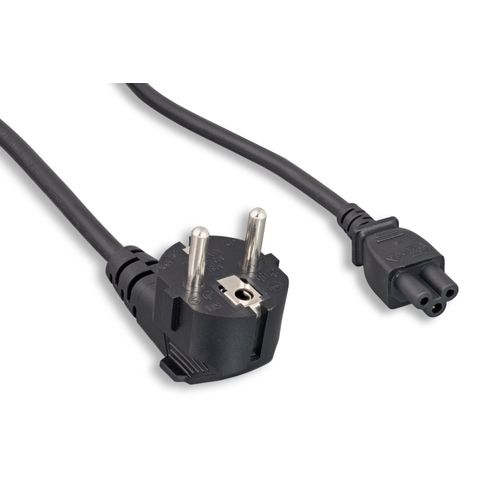 Cablelera ZADA42SA-06 European Notebook Cord 90 Degree Plug to IEC320 C5 6' 18 AWG 250V Power Cable, Black