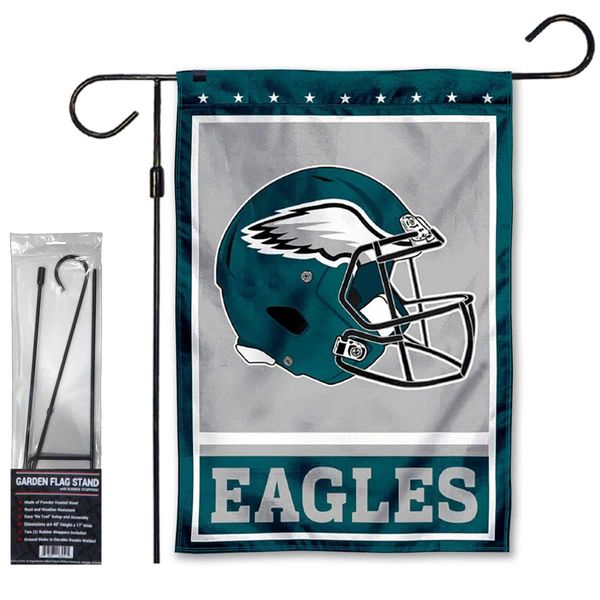 WinCraft Eagles Helmet Garden Flag and Stand Pole Holder Mount
