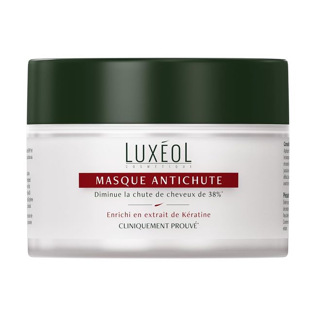 LUXÉOL - Haarmaske gegen Haarausfall – Volumen & Glanz – reduziert Haarausfall – Haarpflege angereichert mit Keratin-Extrakt – 200 ml