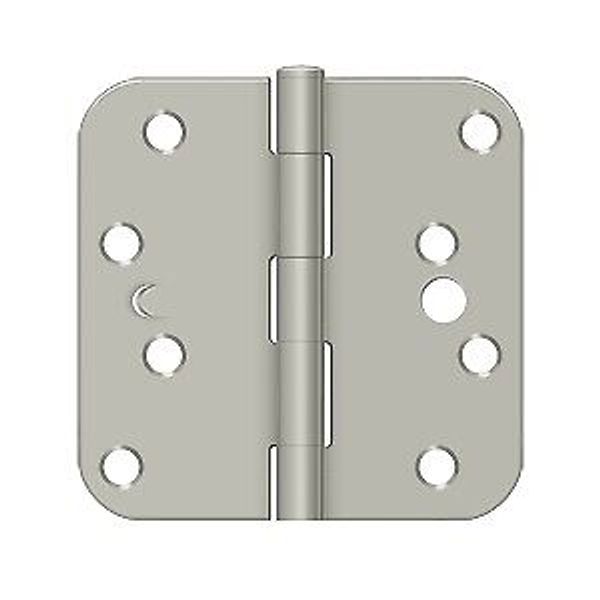5/8" Radius Plain Bearing Full Mortise Security Hinge Radius Corner Satin Nicke