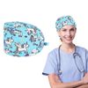 CULEO Nurse Caps, Cartoon Printed Hat Surgical Cap (Blue)