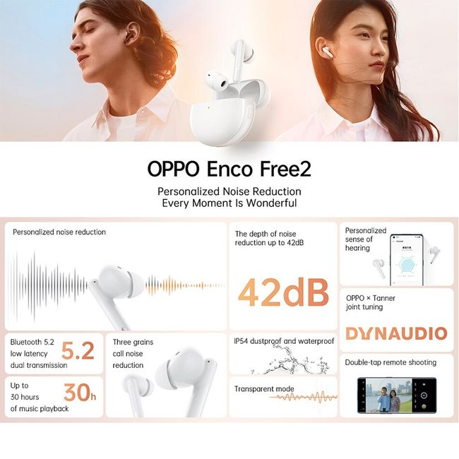 OPPO ENCO FREE truly wireless earbuds bluetooth 5.0 TWS Headphones in box