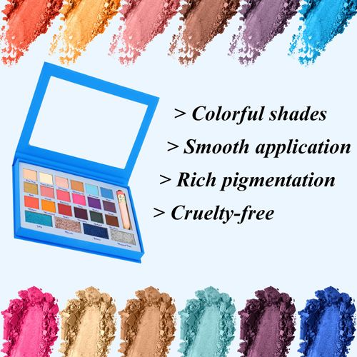 Profusion Cosmetics Winter Wishes 23 PC Eye and Face Kit, Features 18 Multi Finish Shades, 4 Pressed Glitter and 1 Pencil Lipgloss for Winter Wow Looks