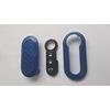 Blue Plastic Key Shell Replacement compatible with 3 button 500 case Fiat complete with rubber button pad Easy DIY upgrade