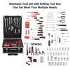 800 Piece Tool Kit w/Rolling Tool Box,Socket Wrench Hand Tool Set Mechanic Case