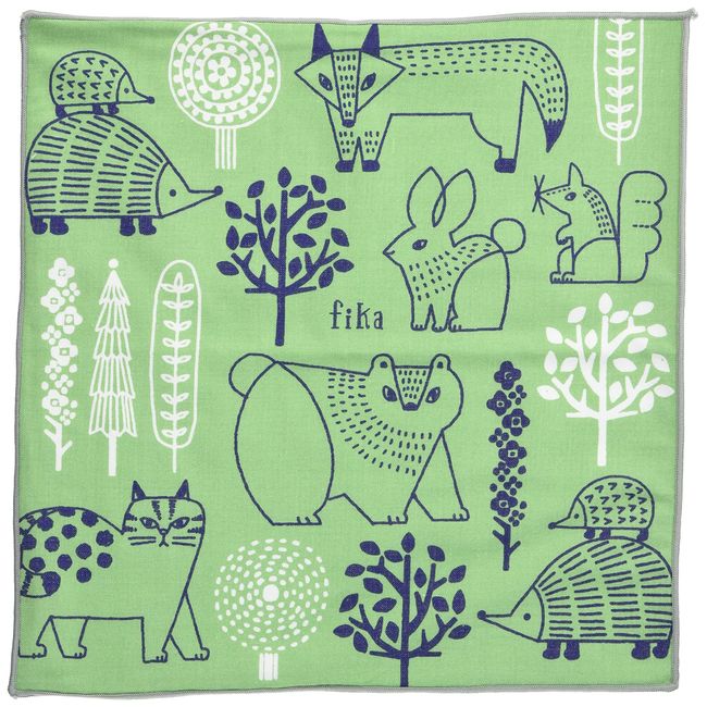 Decore Corporation FIKA Handkerchief, Forest, AH-79063, Water Absorbent, Quick Drying, Soft As Washed, 100% Cotton, Made in Japan