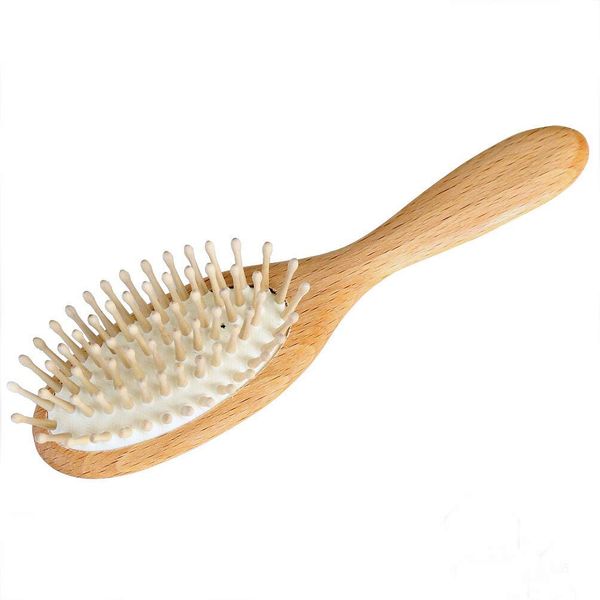 Redecker Wood Pin Brush Natural Round Pin Oval Regular Size