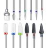 13pc nail drill bits set for nailsefile - includes tungsten carbide, ceramic & cuticle drill bits with brush (3/32 inch)