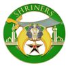 Shriners Masonic Auto Emblem - [Green & Yellow][3'' Diameter]