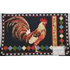 KITCHEN PRINTED ACCENT RUG (nonskid back) (17" x 28") ROOSTER ON BLACK, EE