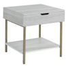 Whitman White Wood and Brass Square End Table