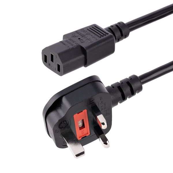 StarTech.com 10ft (3m) UK Computer Power Cable, 18AWG, BS 1363 to C13, 10A 250V, Black Replacement AC Power Cord, Kettle Lead / UK Power Cord, Power Supply Cable, TV/Monitor Power Cable (PXT101UK3M)