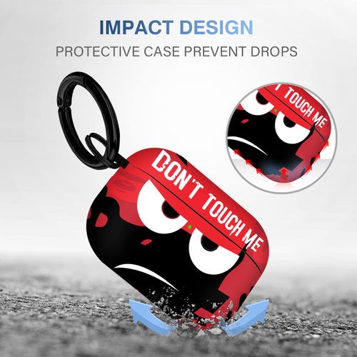 Youtec for Airpods Pro 2nd Generation Case 2022, Don't Touch Me for Airpods Pro 2 Cover with Keychain Soft Cute Shockproof Cover for Women Men Compatible Apple AirPod Pro 2,red