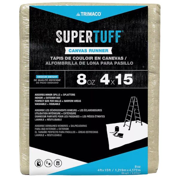 Trimaco SuperTuff 8 Oz. 4 Ft. x 15 Ft. Medium Weight Canvas Drop Cloth