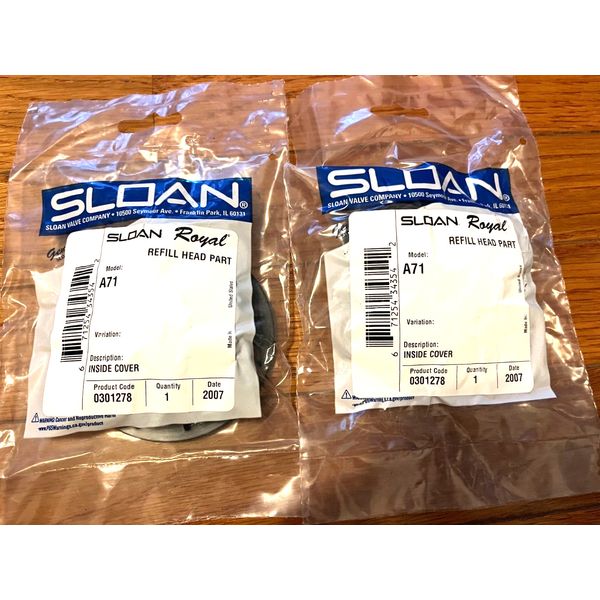 Two (2) Sloan A-71 Inside Valve Covers for Toilet (HM)