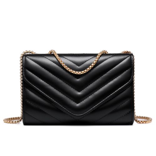Dasein Women Small Quilted Crossbody Bags Stylish Designer Evening Bag Clutch Purses and Handbags with Chain Shoulder Strap (Black)