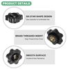 M METERXITY 4 Pack 6 Star Knobs M6 Female Threaded 25mm Hex Head Through Hole Clamping Grip Handle for Mechanical, Electronic, Woodworking Brass Threaded Knobs [Black]