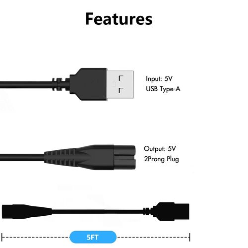 kamikakushi for Wahl 9649 Charger Charging Cable Compatible with Wahl Colour Pro 9649-806/9649-317 Trimmer Charger