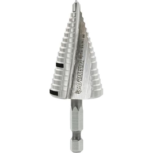 Diablo Impact Strong Step Drill Bit - Fast, Precise Drilling in Thin Metals, Plastic and Steel - Optimized Dual Flute Design, 1-1/8" Diameter, 1/4" Hex Shank, 3-1/32" Length - DSD1125S17