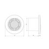 Armar Trading LTD Silent Round Bathroom Extractor Fan 125mm / 5" with Timer and Humidity Sensor