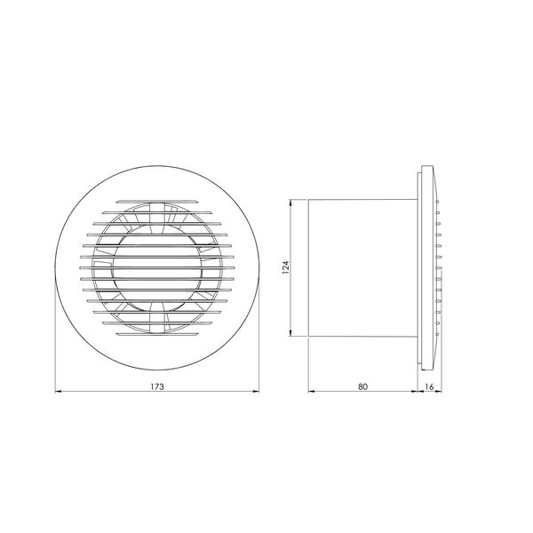 Armar Trading LTD Silent Round Bathroom Extractor Fan 125mm / 5" with Timer and Humidity Sensor