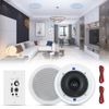 Herdio 6.5" Bluetooth Ceiling Speakers Flush Mount +Wall Amplifier Bathroom