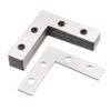 sourcing map Flat Angle Bracket Plate L Shape Repair Joining Support Brace, 38mmx38mm Silver Tone, 10Pcs