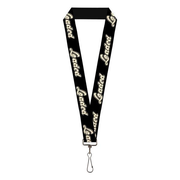 Buckle-Down Lanyard - Loaded Quote Accessory, LOADED Script Black/Cream, Standard