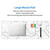Extended XL Gaming Mouse Pad - Topographic Desk Pad - White & Black