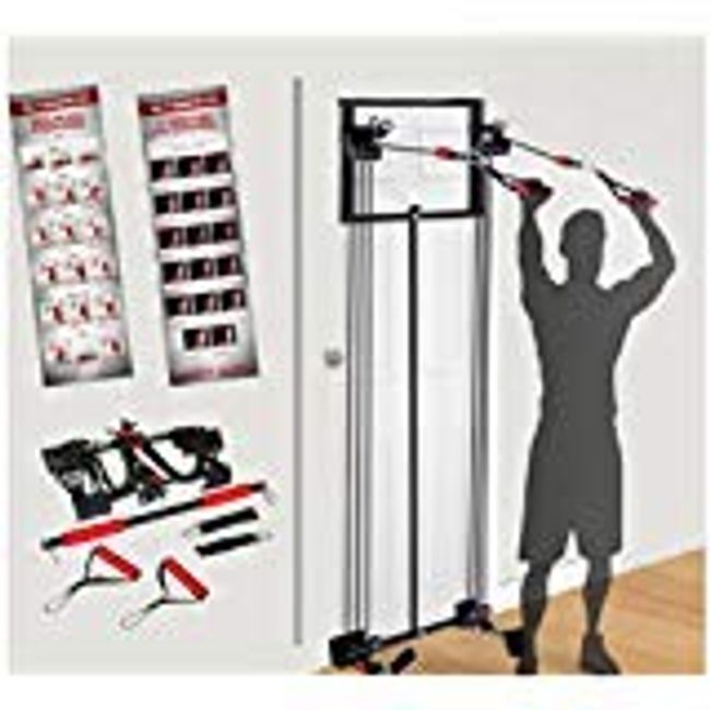 Tower 200 Body Full Gym Fitness + Workout DVD + Free Straight Bar New.
